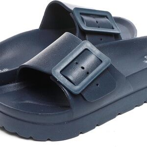 Mucho Mahalo Maui Women's Blue Platform Sandals - Size 6